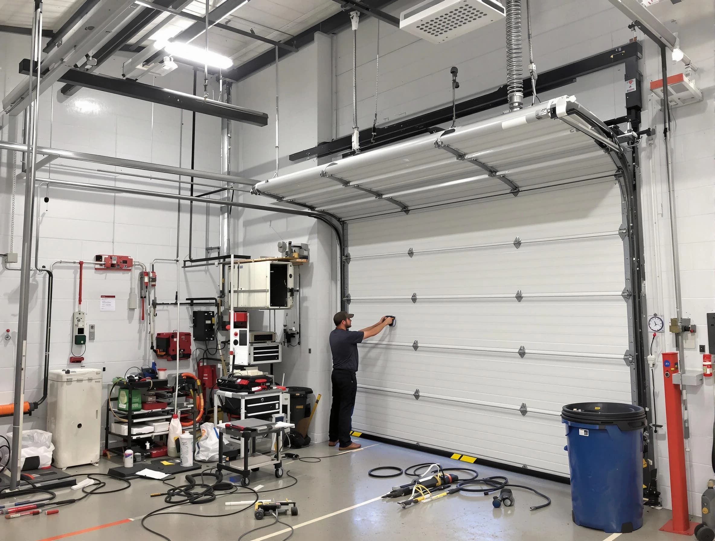 Vestavia Hills Garage Door Repair certified technician performing commercial door repair at a Vestavia Hills business facility