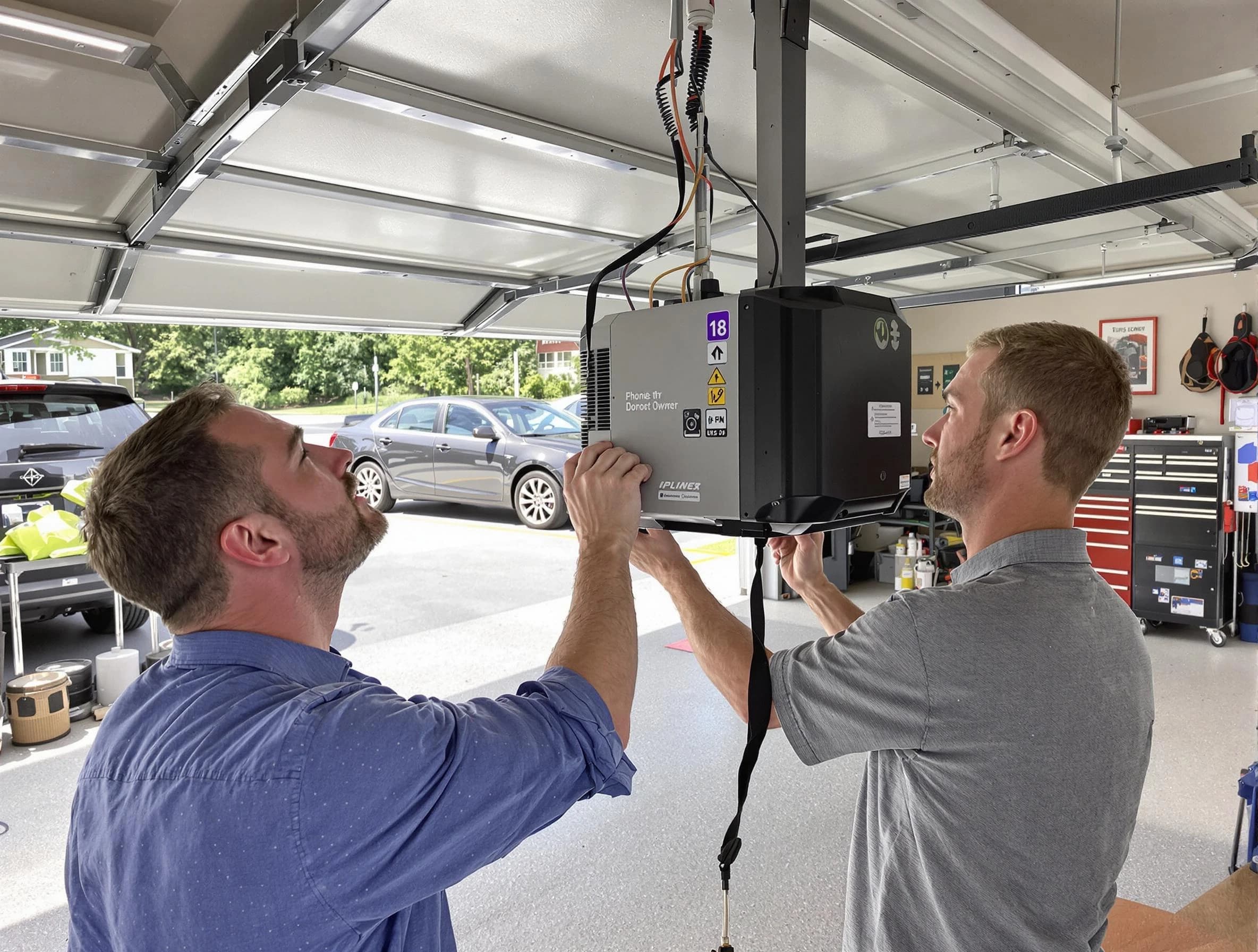 Vestavia Hills Garage Door Repair technician installing garage door opener in Vestavia Hills