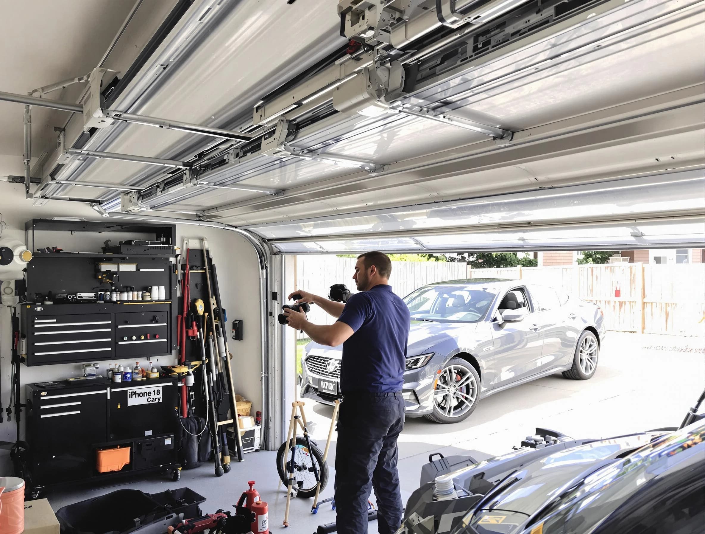 Vestavia Hills Garage Door Repair technician fixing noisy garage door in Vestavia Hills