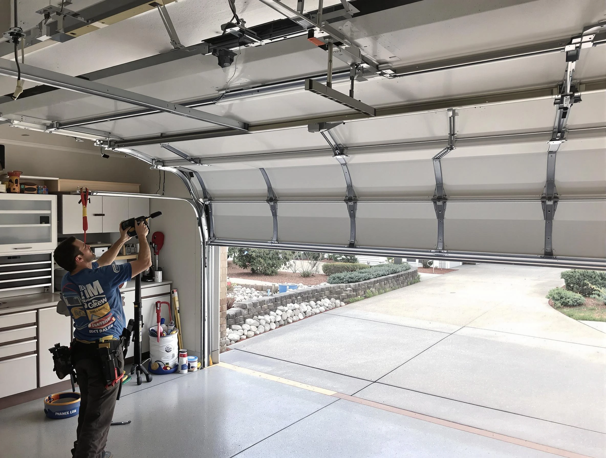 Garage door track repair service by Vestavia Hills Garage Door Repair in Vestavia Hills